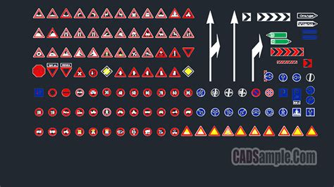road markings cad blocks.